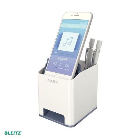 Suport instrumente de scris Leitz WOW cu amplificare sunet, culori duale, alb [4]
