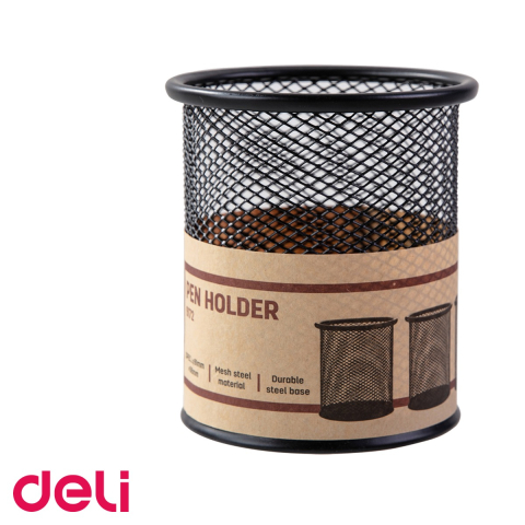 Suport instrumente scris Deli, plasa metalica mesh, organizator birou compact [4]
