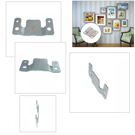 Suport multifunctional din otel pentru suspendare obiecte pe perete, cu 4 orificii de fixare, 90 x 45 mm [3]