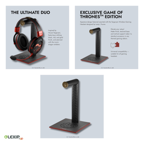 Suport pentru casti Lexip Game of Thrones Targaryen, design dragon, 235 x 160 x 150 mm, TSXLXHD0001 [3]