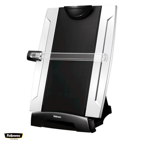 Suporturi ergonomice portabile - Confort oriunde lucrezi - Suport pentru documente Fellowes 3 in 1, cu memo board si clip pentru 150 de coli, inclinare reglabila, 38.1 x 26.04 x 15.24 cm