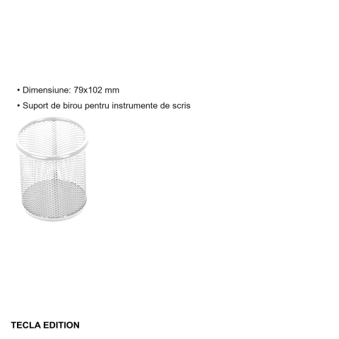 Suport pentru instrumente de scris Tecla Edition, model mesh argintiu, organizare birou [2]