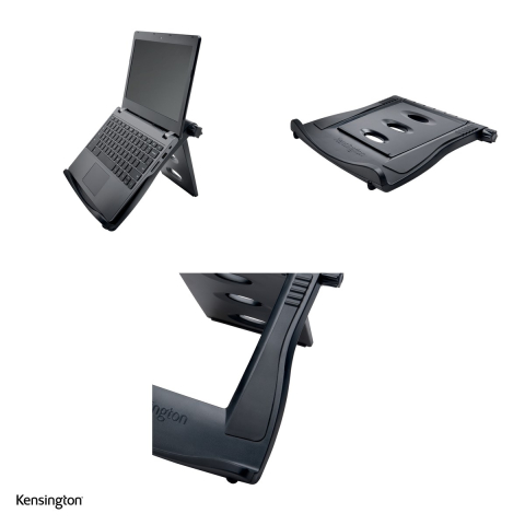 Suport pentru laptop Kensington SmartFit Easy Riser EQ, pentru laptopuri de 12-17 inch, pliabil, cu ventilatie, negru [3]