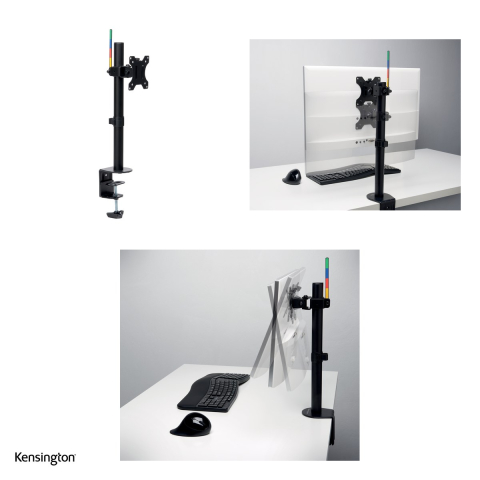 Suport pentru monitor Kensington SmartFit, 1 brat reglabil, fixare pe birou cu clema C, pentru monitoare de maxim 34 inch si 8 kg, negru [3]