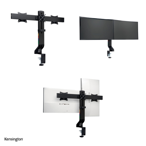 Suport pentru monitor Kensington SmartFit Space-Saving, 2 brate reglabile, clema C sau grommet, inaltime 239-470 mm, negru [3]