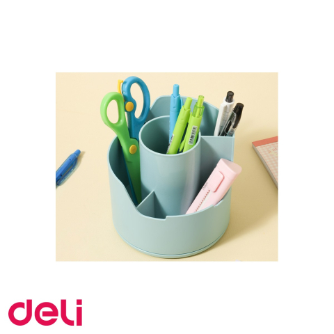Suport rotativ Deli, 4 compartimente, plastic reciclat, pentru instrumente de scris, birou organizat [4]