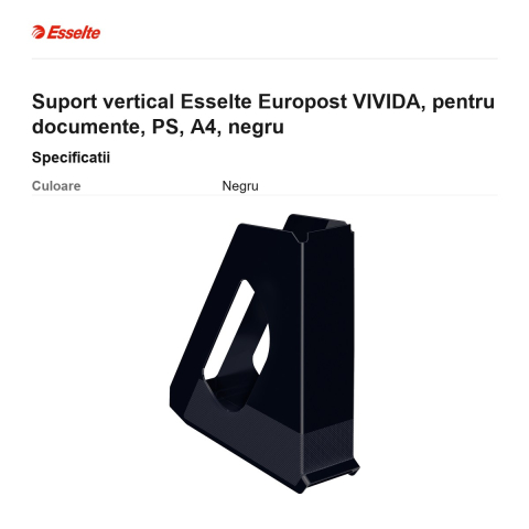 Suport vertical Esselte Europost VIVIDA, pentru documente, PS, A4, negru [2]