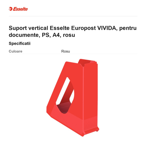 Suport vertical Esselte Europost VIVIDA, pentru documente, PS, A4, rosu [2]