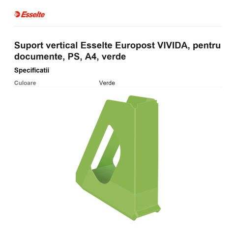 Suport vertical Esselte Europost VIVIDA, pentru documente, PS, A4, verde [2]