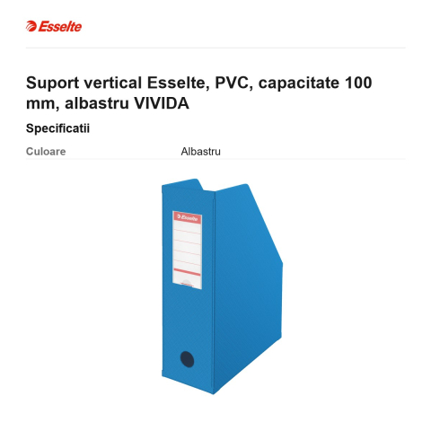 Suport vertical Esselte, PVC, capacitate 100 mm, albastru VIVIDA [2]