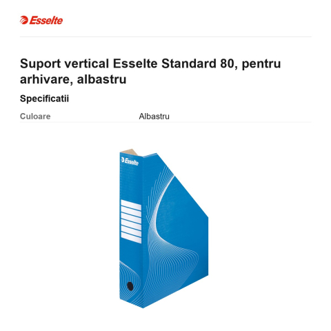 Suport vertical Esselte Standard 80, pentru arhivare, albastru [2]
