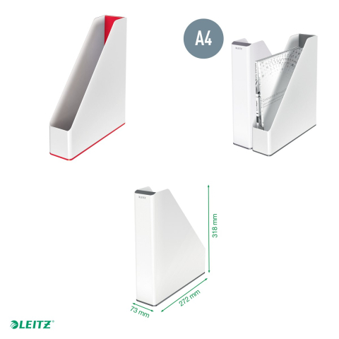 Suport vertical Leitz WOW, pentru documente, PS, A4, culori duale, rosu [3]
