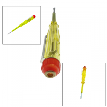 Surubelnita tip creion, pentru control tensiune, 16A, 250V, lungime 135 mm, varf drept 3 mm, galben [2]
