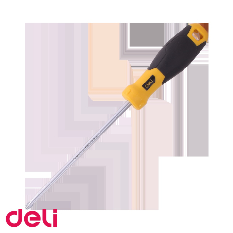 Surubelnite - Surubelnita tip cruce Ph2 Deli, tija otel SUP11, varf magnetic, maner cauciuc-plastic antialunecare, 15 cm