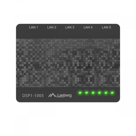 Switch Gigabit Lanberg 41569, cu 5 porturi Gigabit Ethernet RJ-45 10/100/1000 Mbps, 5V, racire pasiva, negru [3]
