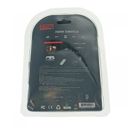 Switch HDMI 4K, cu 3 porturi de intrare si 1 port de iesire, cu telecomanda si senzor IR, negru [3]