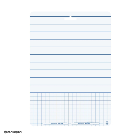 Tabla alba scolara Centropen cu 2 fete, A4, o fata neliniata si una cu grila, stergere uscata, 2 markere incluse, 21x29.7 cm [4]