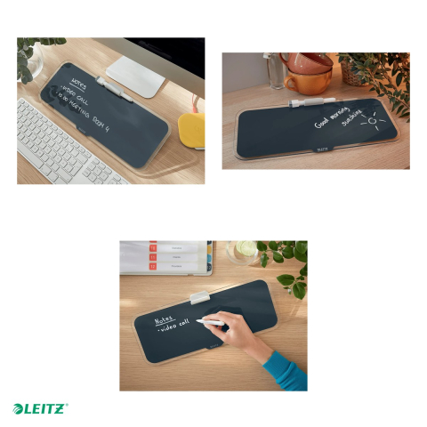 Tabla Leitz Cosy, sticla, pentru birou, gri Antracit [3]