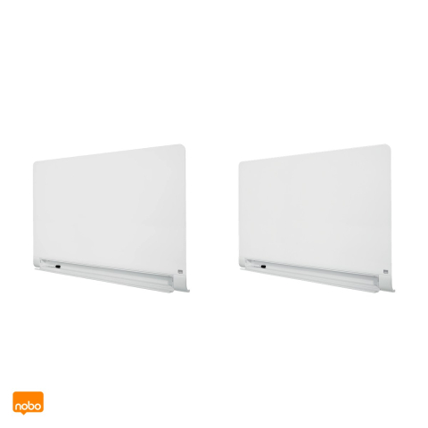 Tabla magnetica din sticla Nobo Diamond Widescreen 57 inch, cu tavita din aluminiu pentru instrumente integrata, fara rama, montaj ascuns InvisaMount, 1264x711 mm, alba [4]