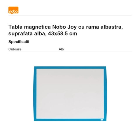 Tabla magnetica Nobo Joy cu rama albastra, suprafata alba, 43x58.5 cm [2]