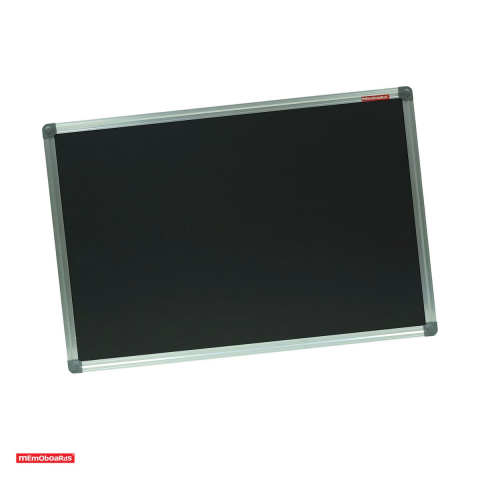 Sisteme de afisare si prezentare - Tabla magnetica pentru creta Memoboards, suprafata din otel, rama si raft din aluminiu, kit de montaj inclus, 120x240 cm, neagra