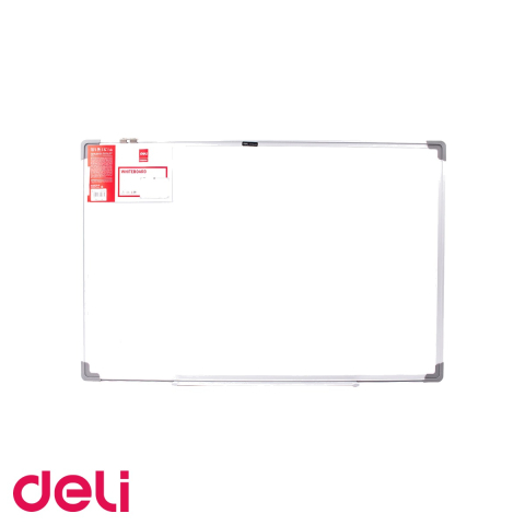 Prezentare si planificare - Tabla whiteboard magnetica Deli, rama aluminiu, 120x240 cm, montaj vertical sau orizontal, pentru birouri si sali de conferinta