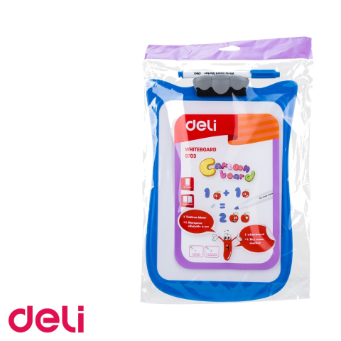 Tabla whiteboard scolara Deli, rama plastic, format mic 30x21cm, pentru copii si uz scolar [4]