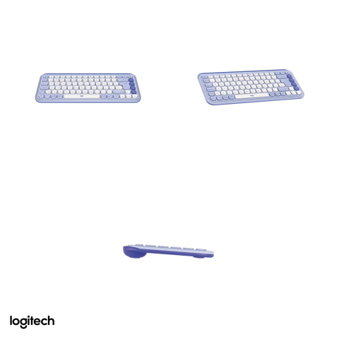 Tastatura Bluetooth compacta Logitech POP Icon Keys, format 75% cu 4 Action Keys, taste silentioase, Easy-Switch 3 dispozitive, layout US International, lila cu alb-crem, 920-013074 [3]