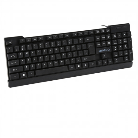 Tastatura cu cablu USB, Omega OK-35B, 104 taste cu profil inalt, US, neagra [2]
