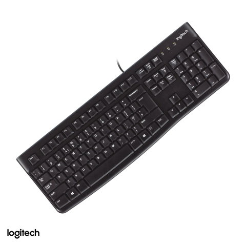 Accesorii IT - Tastatura cu fir Logitech K120, USB, full-size cu bloc numeric, taste cu profil adanc, rezistenta la stropire, layout PL/HU/TR/CZ, carbon, 920-002509