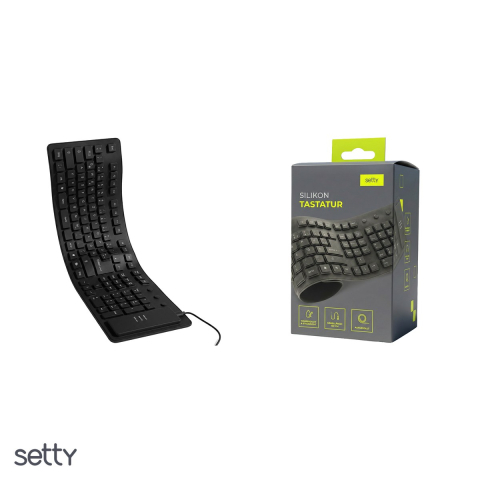 Tastatura flexibila din silicon, cu cablu USB 130 cm, Setty R Home Office, neagra [3]