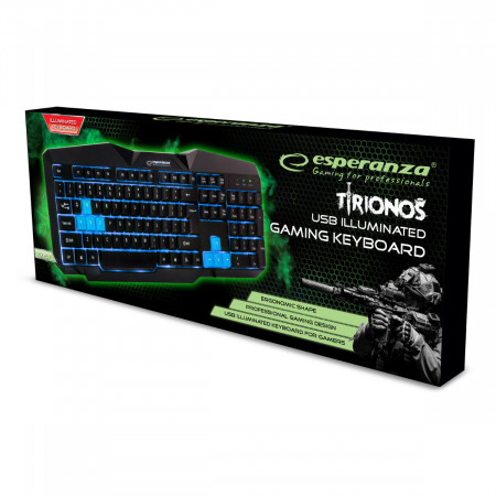 Tastatura Gaming USB, iluminata LED, albastru, 104 taste, Tirionos Esperanza [1]