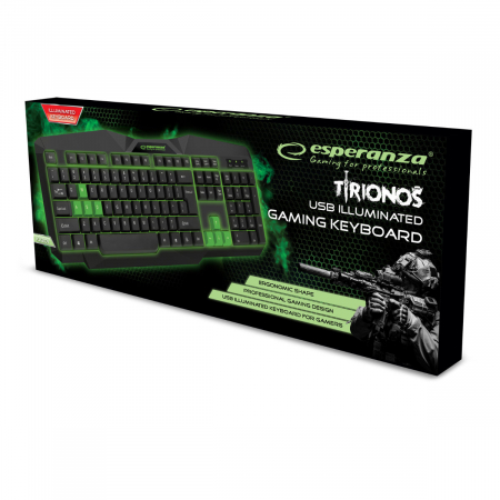 Tastatura, ESPERANZA, Iluminare, USB, Negru [1]