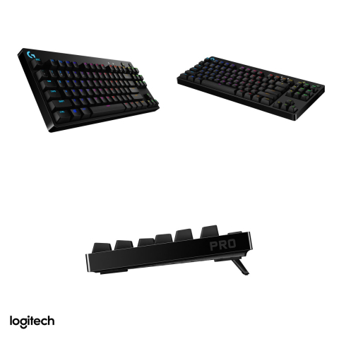 Tastatura mecanica de gaming Logitech G PRO, format TKL, switch-uri GX Blue Clicky, LIGHTSYNC RGB, cablu Micro USB detasabil, layout US International, negru, 920-009392 [3]