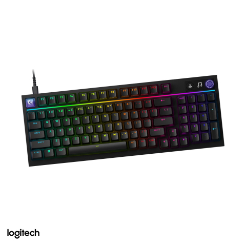 Tastatura Gaming - Tastatura mecanica de gaming Logitech G316 X 98, cu fir USB-C, switch-uri tactile hot-swap, LIGHTSYNC RGB, 8 kHz, format 98% cu numeric, layout US International, negru, 920-014195