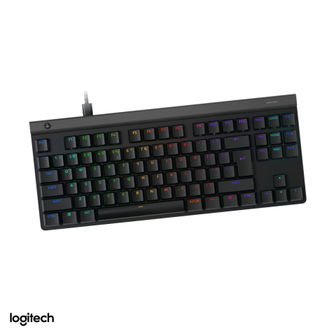 Accesorii IT - Tastatura mecanica de gaming Logitech G515 TKL Wired, cu fir USB-C, low-profile, switch-uri tactile, LIGHTSYNC RGB, format TKL, layout US International, negru, 920-012872