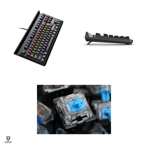 Tastatura mecanica Liocat gaming Kx 365+ Cm, Outemu Blue, qwerty, cablu USB 1.8m, anti-ghost, RGB, Neagra [3]