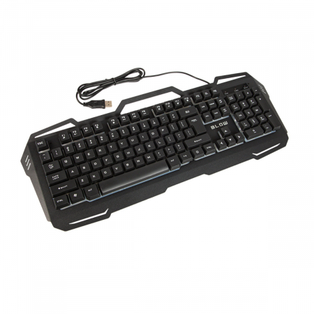 Tastatura USB cu iluminare LED, Blow Adrenaline Cold Steel 10298, 104 taste, lungime cablu 150cm, neagra [1]