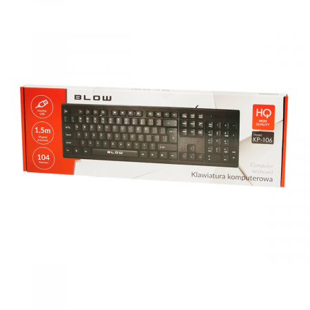 Tastatura USB, layout QWERTY, BLOW KP-106 10803, 104 taste, lungime cablu 1.5m, neagra [3]