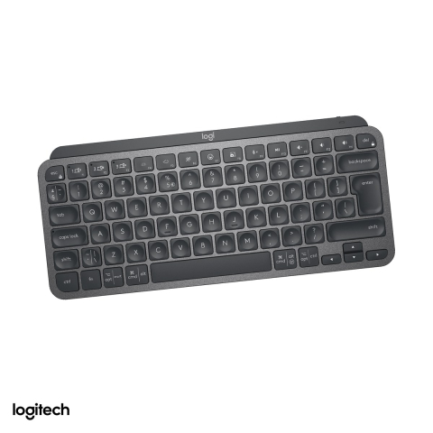 Accesorii IT - Tastatura wireless compacta Logitech MX Keys Mini, Bluetooth, iluminare inteligenta, acumulator USB-C, Easy-Switch 3 dispozitive, layout US International, grafit, 920-010498