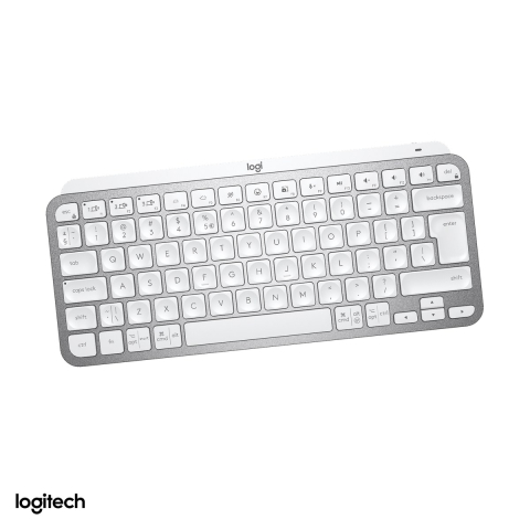 Tastatura Gaming - Tastatura wireless compacta Logitech MX Keys Mini, Bluetooth, iluminare inteligenta, acumulator USB-C, Easy-Switch 3 dispozitive, layout US International, gri deschis, 920-010499