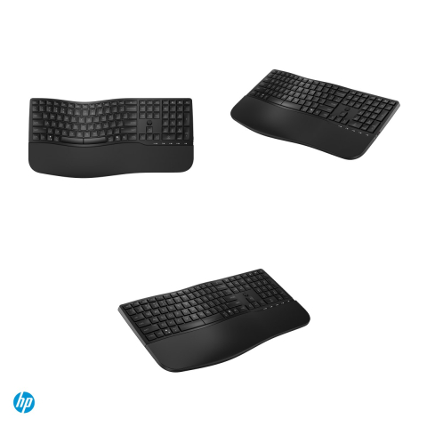Tastatura wireless HP 685 Comfort Dual-Mode, 2.4 GHz si Bluetooth, forma in val cu suport de palme, taste silentioase, tasta Copilot, layout US, negru, 8T6L9UT [3]