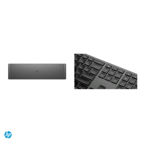 Tastatura wireless HP 975 Dual-Mode, 2.4 GHz si Bluetooth 5.0, retroiluminare alba cu senzori, acumulator USB-C, taste scissor, layout US, negru, 3Z726AA [4]
