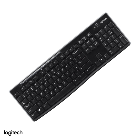 Accesorii IT - Tastatura wireless Logitech K270, 2.4 GHz cu receptor Unifying, full-size cu bloc numeric, 8 taste rapide, rezistenta la stropire, layout US International, negru, 920-003738