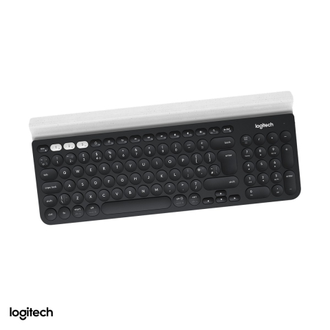 Accesorii IT - Tastatura wireless Logitech K780 Multi-Device, Unifying si Bluetooth, suport pentru telefon si tableta, Easy-Switch 3 dispozitive, layout US International, alb, 920-008042