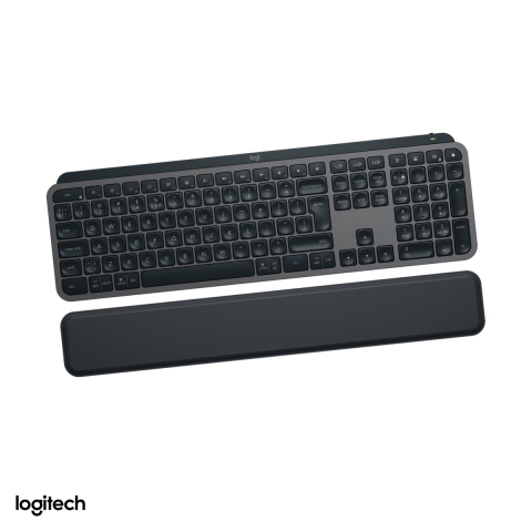 Accesorii IT - Tastatura wireless Logitech MX Keys S cu suport de palme, Logi Bolt si Bluetooth, iluminare inteligenta, acumulator USB-C, layout US International, grafit, 920-011589