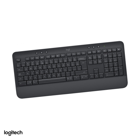 Accesorii IT - Tastatura wireless Logitech Signature K650, Logi Bolt si Bluetooth, suport de palme integrat, taste silentioase, rezistenta la stropire, layout US International, grafit, 920-010945