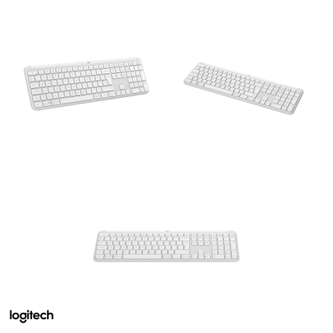 Tastatura wireless Logitech Signature Slim K950, Logi Bolt si Bluetooth, slim full-size, taste silentioase, Easy-Switch 3 dispozitive, layout US International, alb-crem, 920-012466 [3]