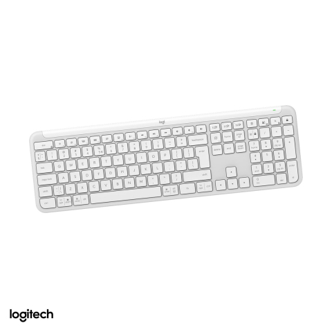 Accesorii IT - Tastatura wireless Logitech Signature Slim K950, Logi Bolt si Bluetooth, slim full-size, taste silentioase, Easy-Switch 3 dispozitive, layout US International, alb-crem, 920-012466
