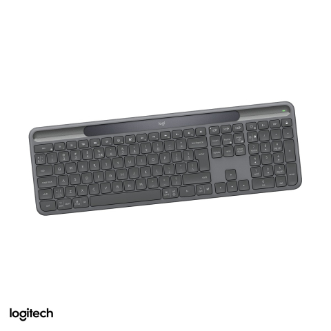 Accesorii IT - Tastatura wireless solara Logitech Signature Slim Solar+ K980 for Business, incarcare din lumina, Logi Bolt USB-C si Bluetooth, tasta AI, layout US International, grafit, 920-013779